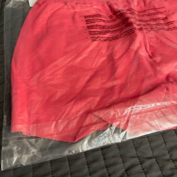 BLANK NYC Sweat Shorts Women’s M Coral Pink Cut-Off Drawstring Take Me There NWT - Picture 8 of 13